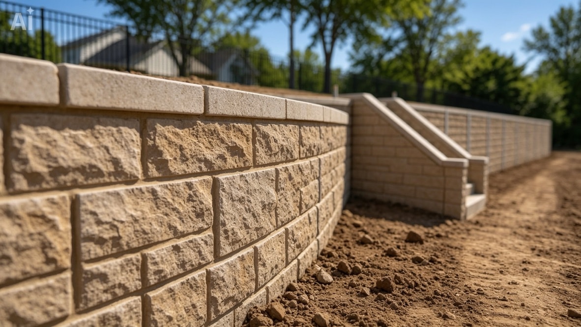 Block retaining wall construction Sydney